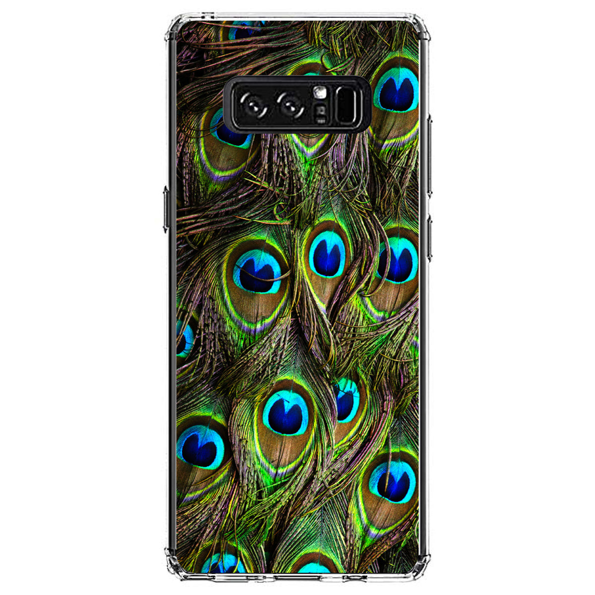 Peacock Feathers Clear Shockproof iPhone Case, view 12