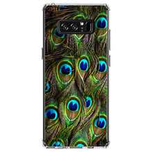 DistinctInk® Clear Shockproof Hybrid Case for Apple iPhone / Samsung Galaxy / Google Pixel - Peacock Feathers