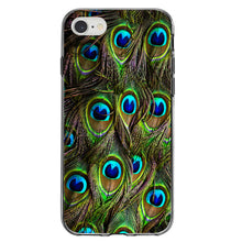 DistinctInk® Clear Shockproof Hybrid Case for Apple iPhone / Samsung Galaxy / Google Pixel - Peacock Feathers