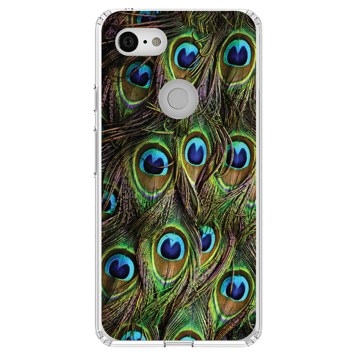 Peacock Feathers Clear Shockproof iPhone Case, view 22