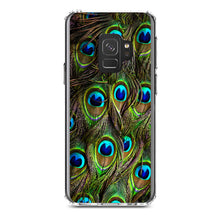 DistinctInk® Clear Shockproof Hybrid Case for Apple iPhone / Samsung Galaxy / Google Pixel - Peacock Feathers