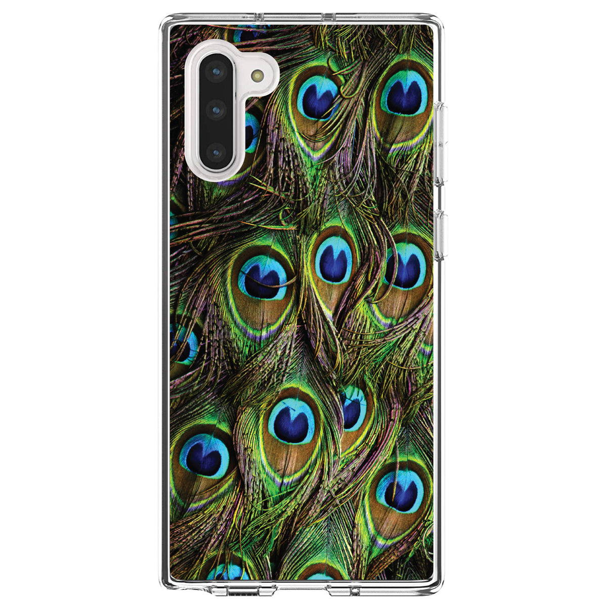 Peacock Feathers Clear Shockproof iPhone Case, view 9