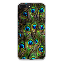 DistinctInk® Clear Shockproof Hybrid Case for Apple iPhone / Samsung Galaxy / Google Pixel - Peacock Feathers
