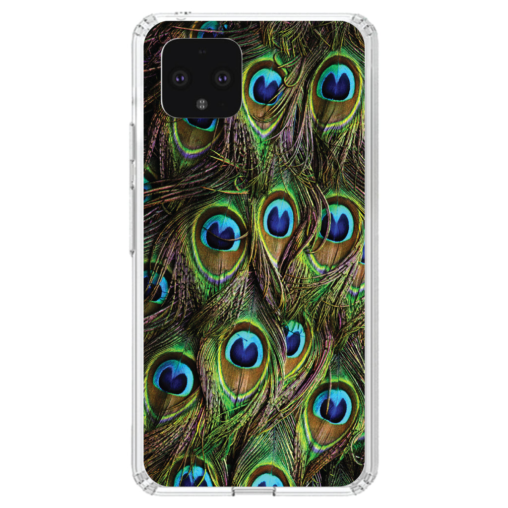 Peacock Feathers Clear Shockproof iPhone Case, view 24