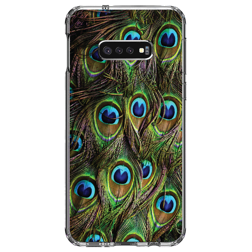 Peacock Feathers Clear Shockproof iPhone Case, view 18