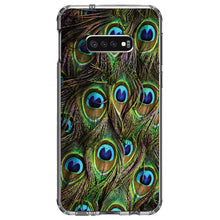 DistinctInk® Clear Shockproof Hybrid Case for Apple iPhone / Samsung Galaxy / Google Pixel - Peacock Feathers