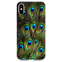 DistinctInk® Clear Shockproof Hybrid Case for Apple iPhone / Samsung Galaxy / Google Pixel - Peacock Feathers