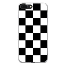 DistinctInk® Clear Shockproof Hybrid Case for Apple iPhone / Samsung Galaxy / Google Pixel - Black White Checkered Flag Geometric
