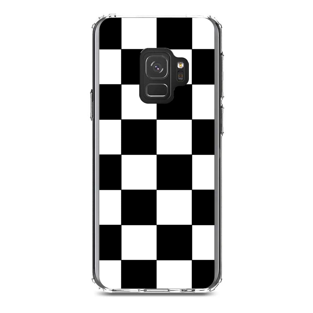 Black White Checkered Flag Geometric Clear Shockproof iPhone Case, view 19