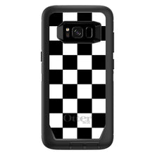 DistinctInk™ OtterBox Defender Series Case for Apple iPhone / Samsung Galaxy / Google Pixel - Black White Checkered Flag Geometric