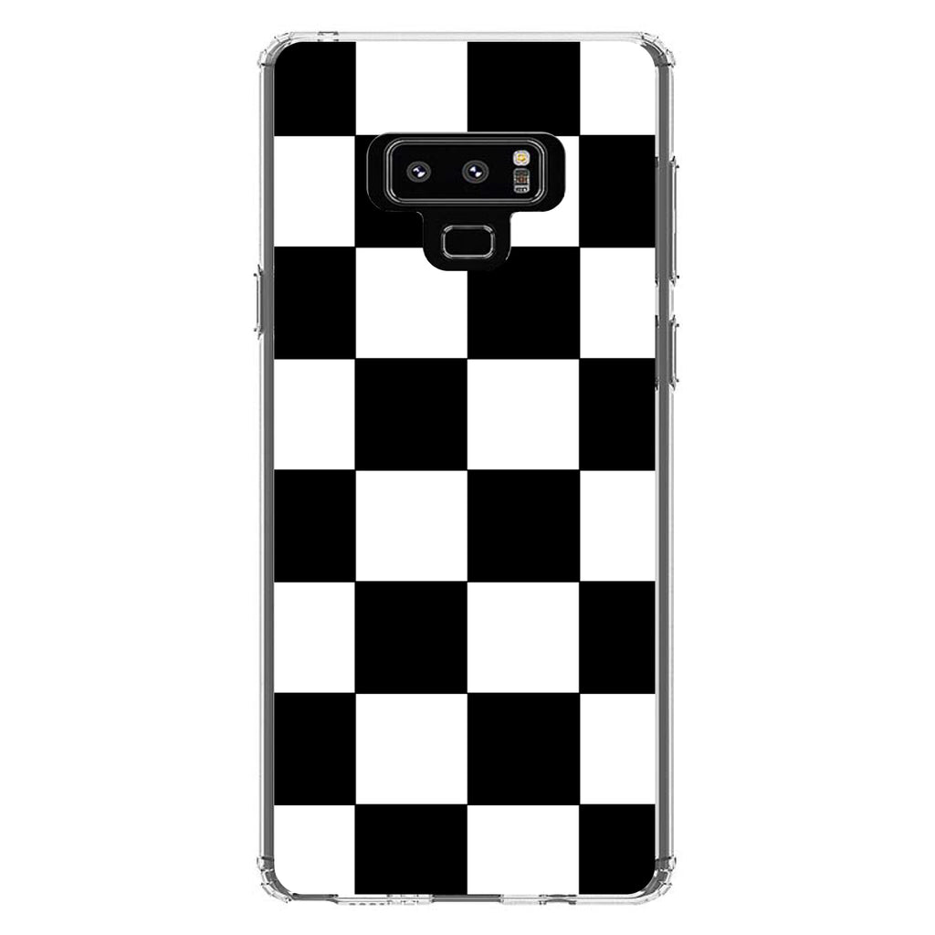 Black White Checkered Flag Geometric Clear Shockproof iPhone Case, view 11