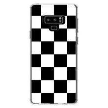 DistinctInk® Clear Shockproof Hybrid Case for Apple iPhone / Samsung Galaxy / Google Pixel - Black White Checkered Flag Geometric