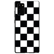 DistinctInk® Hard Plastic Snap-On Case for Apple iPhone or Samsung Galaxy - Black White Checkered Flag Geometric