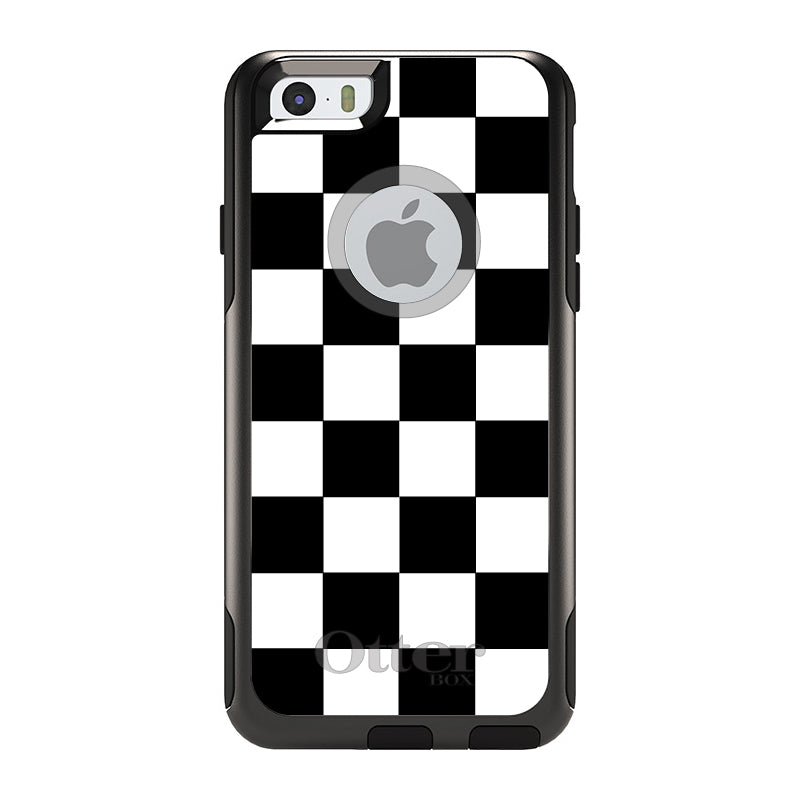 Black White Checkered Flag Geometric OtterBox Commuter Case for iPhone & Galaxy, view 4