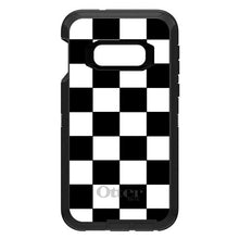 DistinctInk™ OtterBox Defender Series Case for Apple iPhone / Samsung Galaxy / Google Pixel - Black White Checkered Flag Geometric