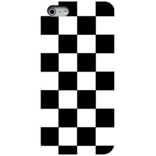 DistinctInk® Hard Plastic Snap-On Case for Apple iPhone or Samsung Galaxy - Black White Checkered Flag Geometric