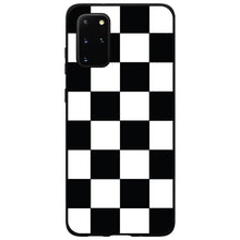 DistinctInk® Hard Plastic Snap-On Case for Apple iPhone or Samsung Galaxy - Black White Checkered Flag Geometric