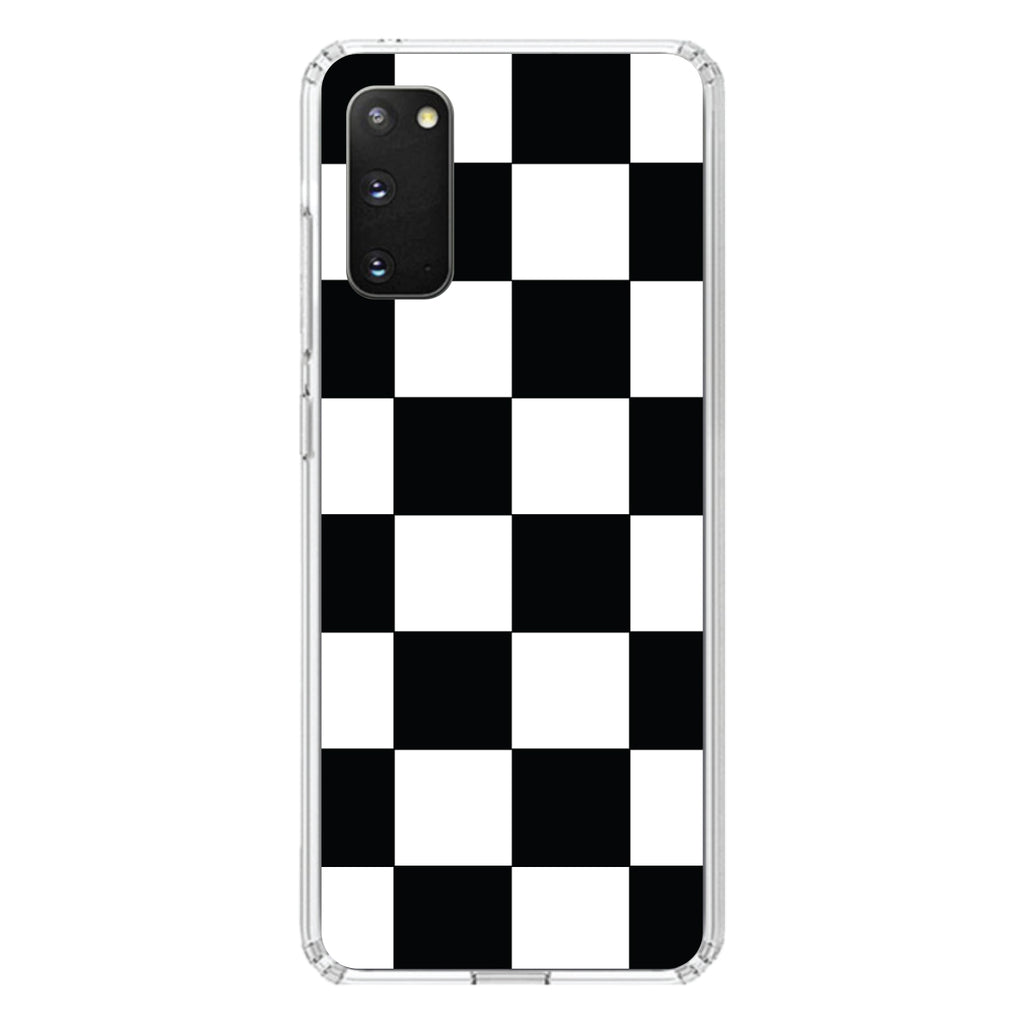 Black White Checkered Flag Geometric Clear Shockproof iPhone Case, view 13