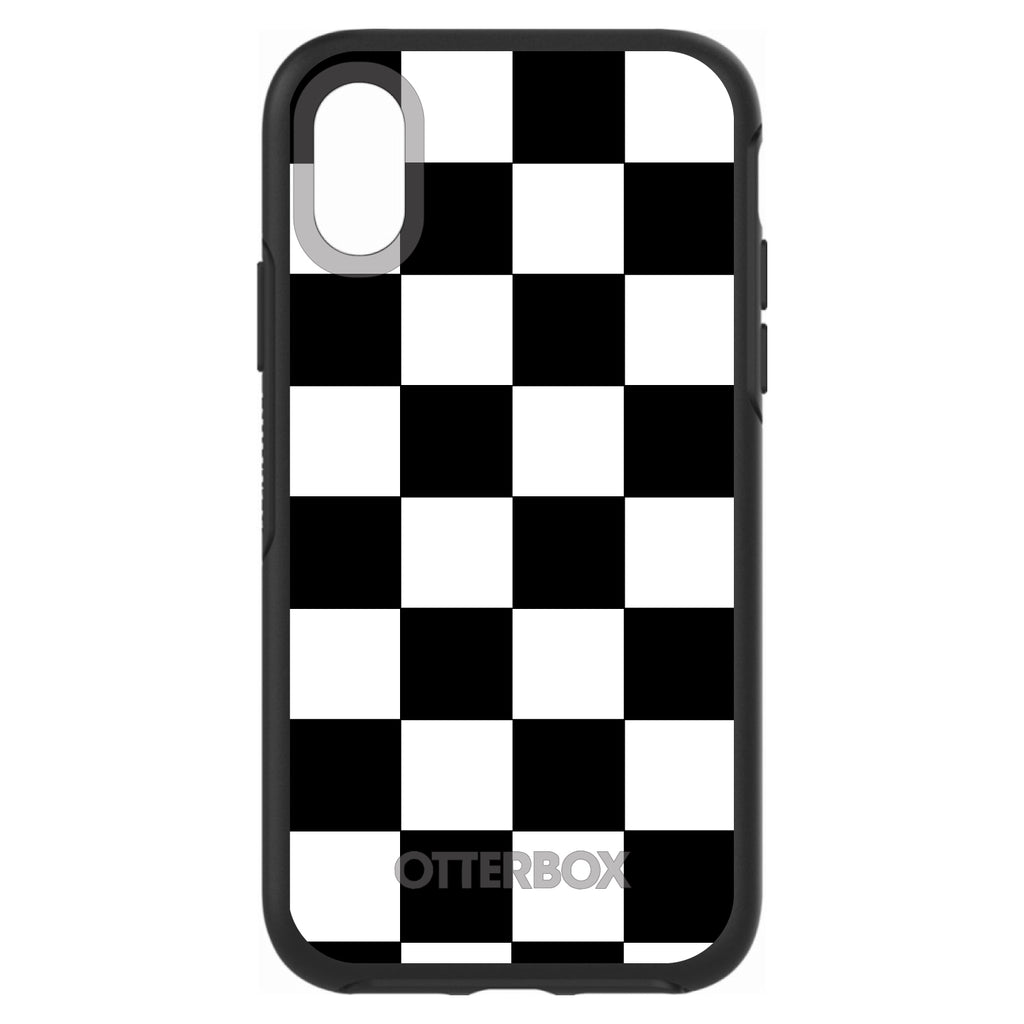 Black White Checkered Flag Geometric OtterBox Symmetry Case for iPhone & Galaxy, view 4
