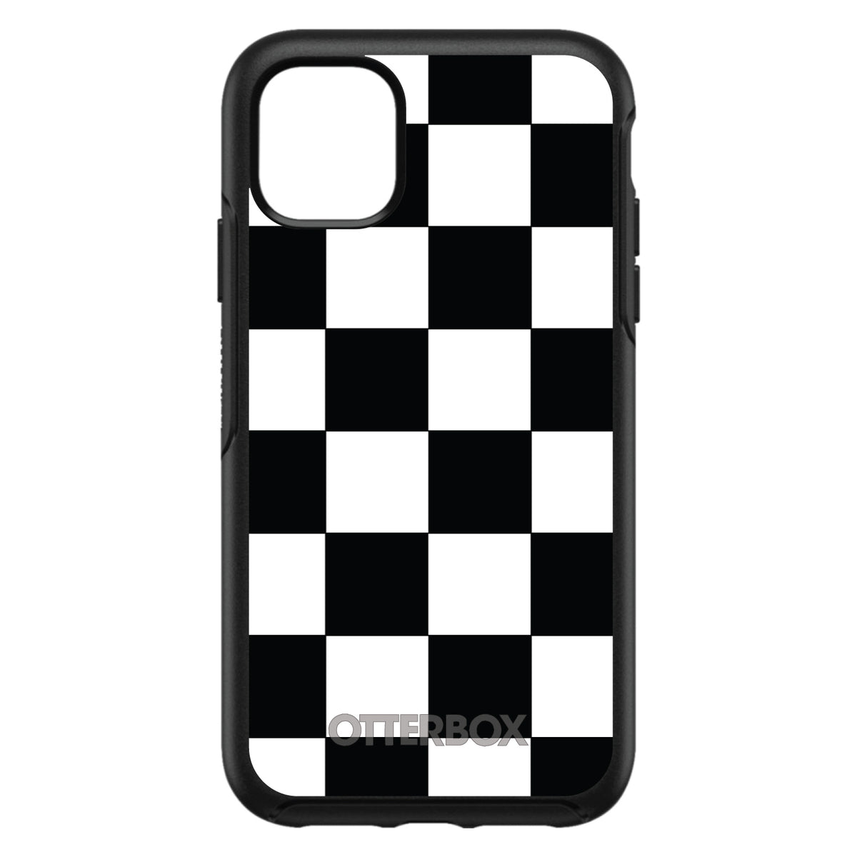 Black White Checkered Flag Geometric OtterBox Symmetry Case for iPhone & Galaxy, view 3