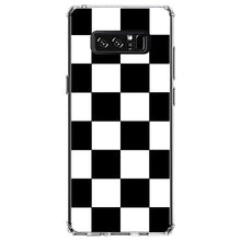 DistinctInk® Clear Shockproof Hybrid Case for Apple iPhone / Samsung Galaxy / Google Pixel - Black White Checkered Flag Geometric