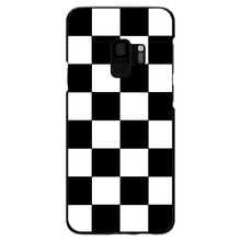 DistinctInk® Hard Plastic Snap-On Case for Apple iPhone or Samsung Galaxy - Black White Checkered Flag Geometric