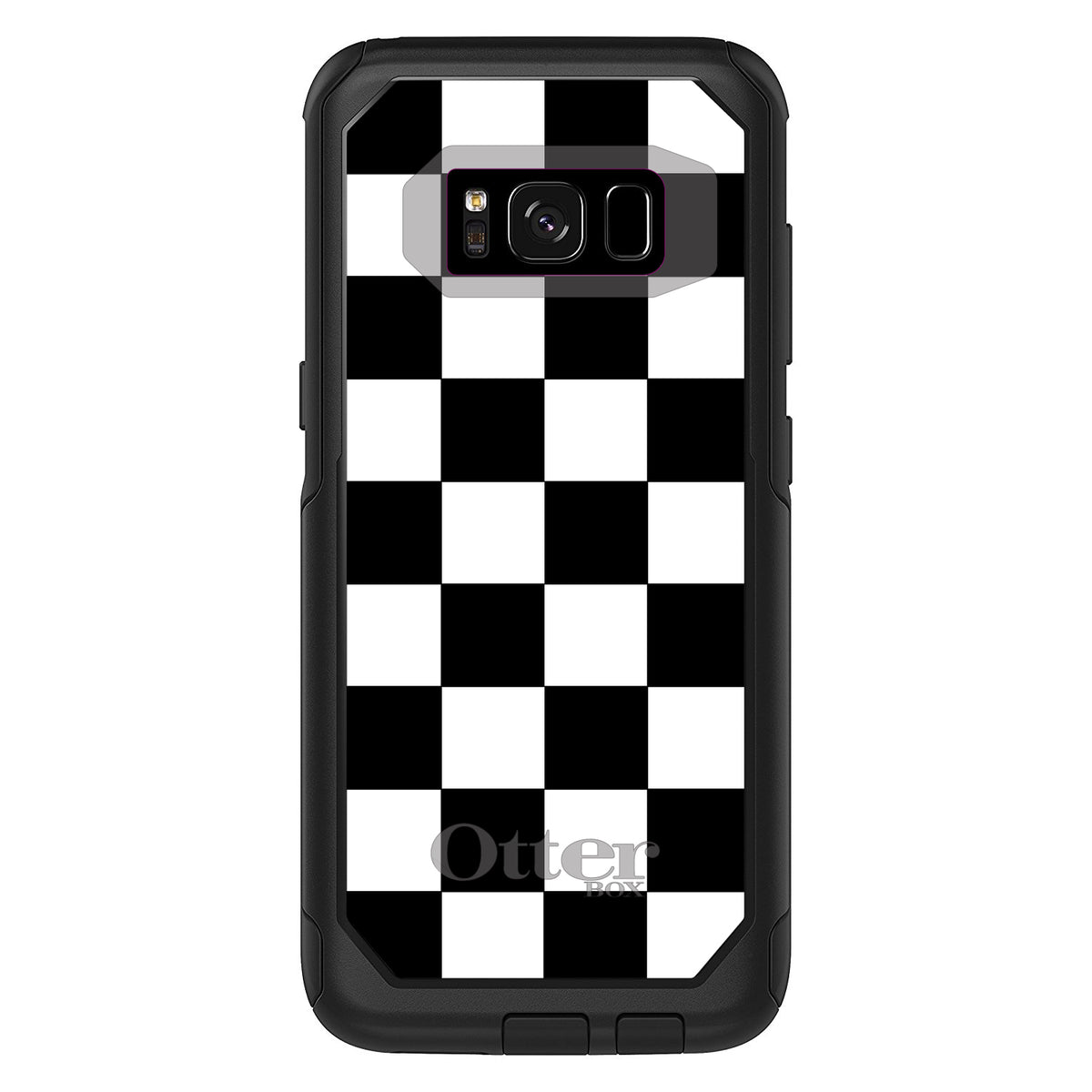 Black White Checkered Flag Geometric OtterBox Commuter Case for iPhone & Galaxy, view 10