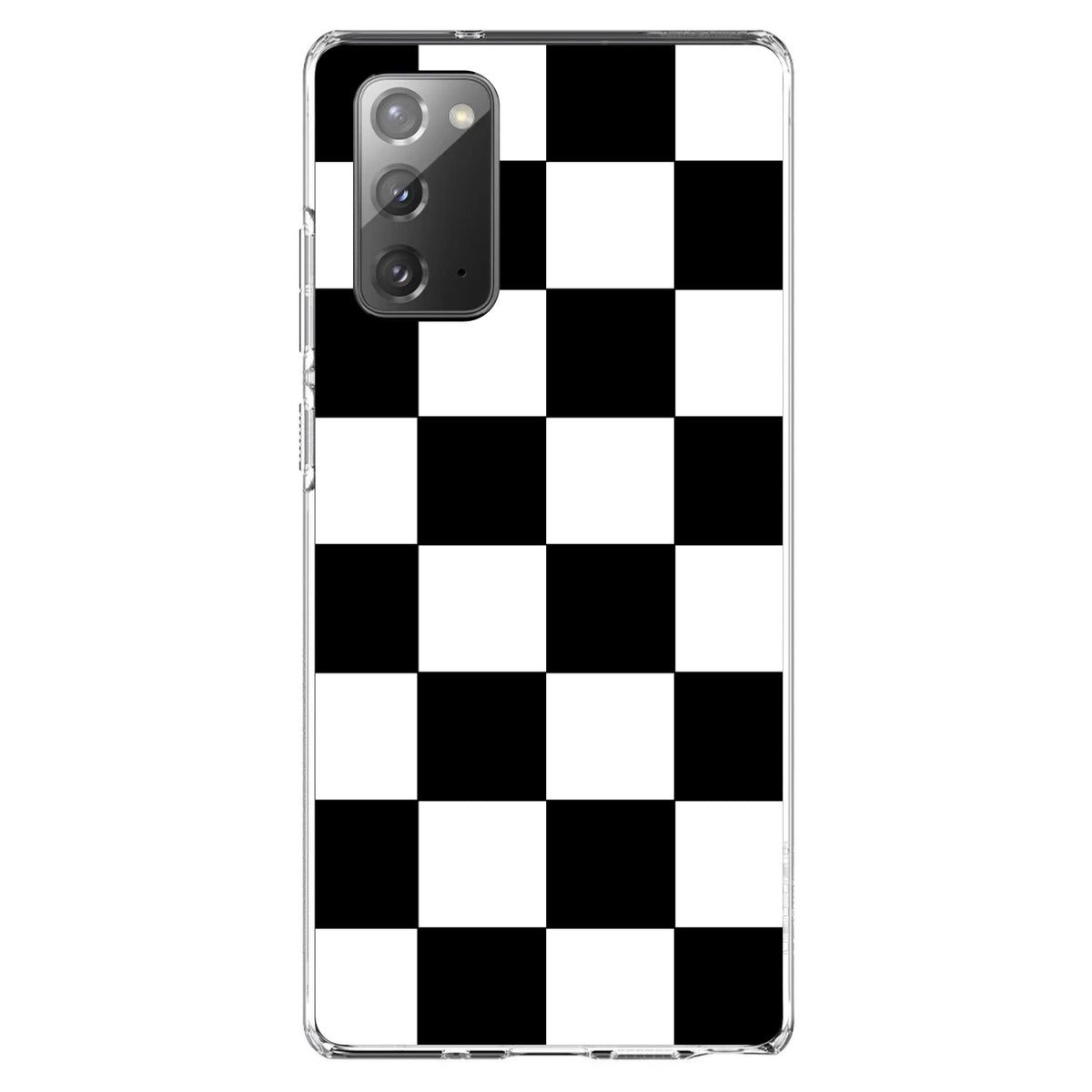 Black White Checkered Flag Geometric Clear Shockproof iPhone Case, view 7
