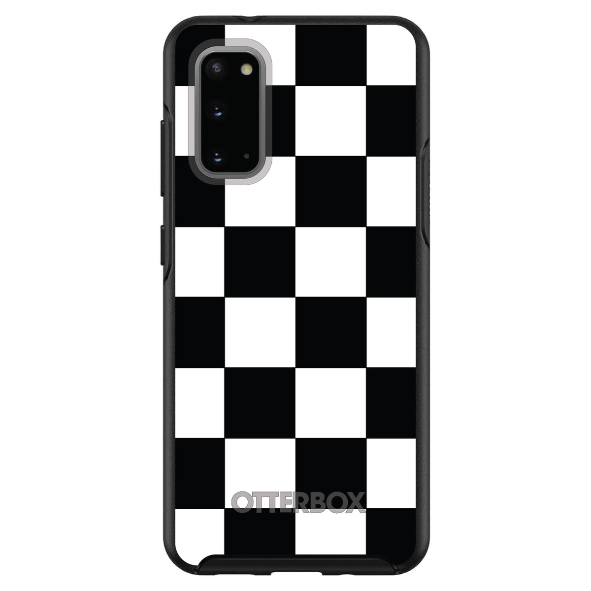 Black White Checkered Flag Geometric OtterBox Symmetry Case for iPhone & Galaxy, view 5