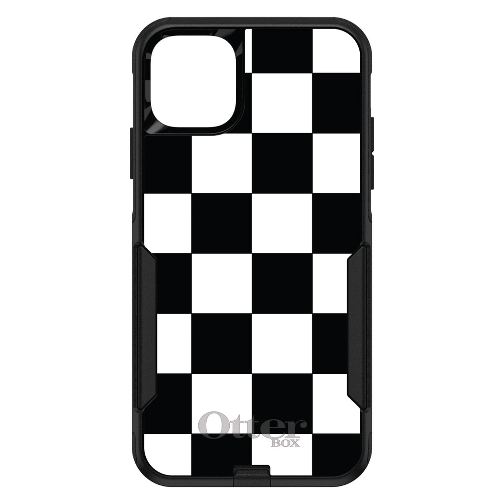 Black White Checkered Flag Geometric OtterBox Commuter Case for iPhone & Galaxy, view 2