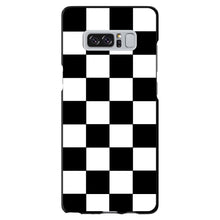 DistinctInk® Hard Plastic Snap-On Case for Apple iPhone or Samsung Galaxy - Black White Checkered Flag Geometric