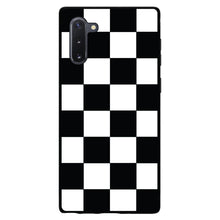 DistinctInk® Hard Plastic Snap-On Case for Apple iPhone or Samsung Galaxy - Black White Checkered Flag Geometric