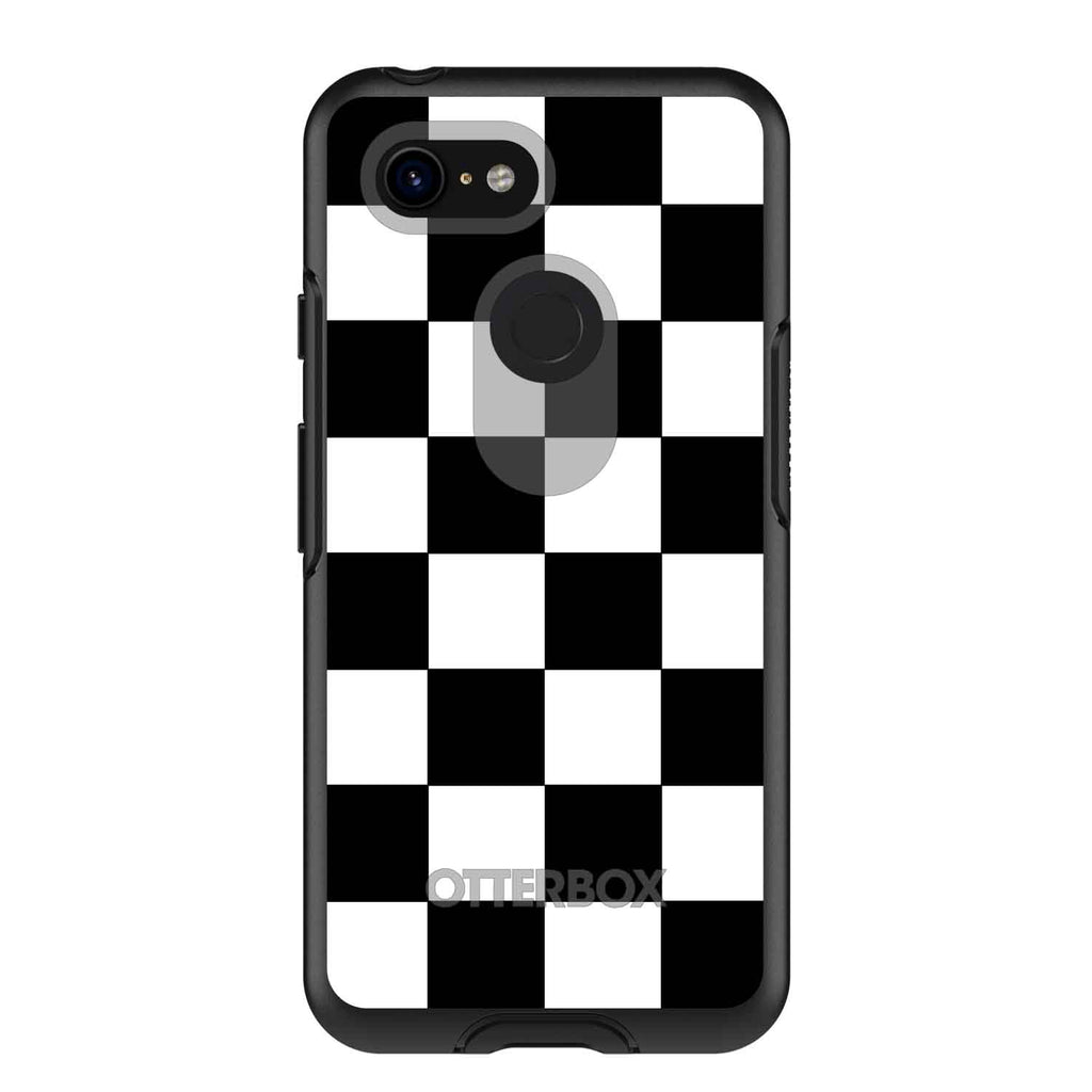 Black White Checkered Flag Geometric OtterBox Symmetry Case for iPhone & Galaxy, view 15