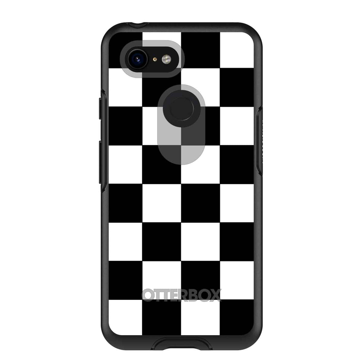 Black White Checkered Flag Geometric OtterBox Symmetry Case for iPhone & Galaxy, view 15