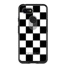 DistinctInk™ OtterBox Symmetry Series Case for Apple iPhone / Samsung Galaxy / Google Pixel - Black White Checkered Flag Geometric