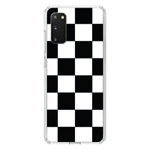 DistinctInk® Clear Shockproof Hybrid Case for Apple iPhone / Samsung Galaxy / Google Pixel - Black White Checkered Flag Geometric