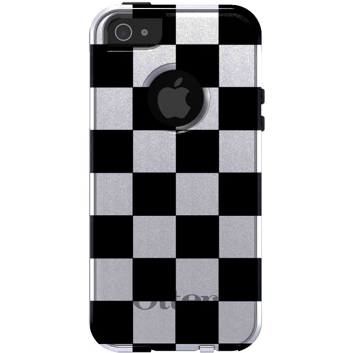 Black White Checkered Flag Geometric OtterBox Commuter Case for iPhone & Galaxy, view 5