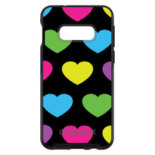 DistinctInk™ OtterBox Symmetry Series Case for Apple iPhone / Samsung Galaxy / Google Pixel - Black Multi Color Hearts