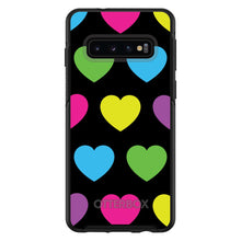 DistinctInk™ OtterBox Symmetry Series Case for Apple iPhone / Samsung Galaxy / Google Pixel - Black Multi Color Hearts