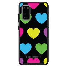 DistinctInk™ OtterBox Symmetry Series Case for Apple iPhone / Samsung Galaxy / Google Pixel - Black Multi Color Hearts