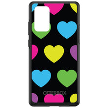 DistinctInk™ OtterBox Symmetry Series Case for Apple iPhone / Samsung Galaxy / Google Pixel - Black Multi Color Hearts