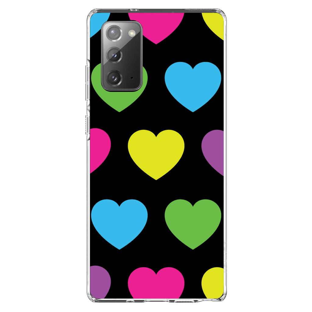 Black Multi Color Hearts Clear Shockproof iPhone Case, view 8