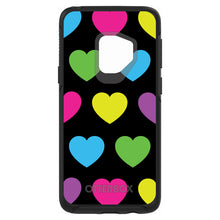 DistinctInk™ OtterBox Symmetry Series Case for Apple iPhone / Samsung Galaxy / Google Pixel - Black Multi Color Hearts