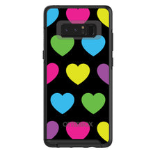 DistinctInk™ OtterBox Symmetry Series Case for Apple iPhone / Samsung Galaxy / Google Pixel - Black Multi Color Hearts