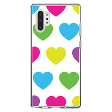 DistinctInk® Clear Shockproof Hybrid Case for Apple iPhone / Samsung Galaxy / Google Pixel - White Multi Color Hearts