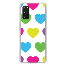 DistinctInk® Clear Shockproof Hybrid Case for Apple iPhone / Samsung Galaxy / Google Pixel - White Multi Color Hearts