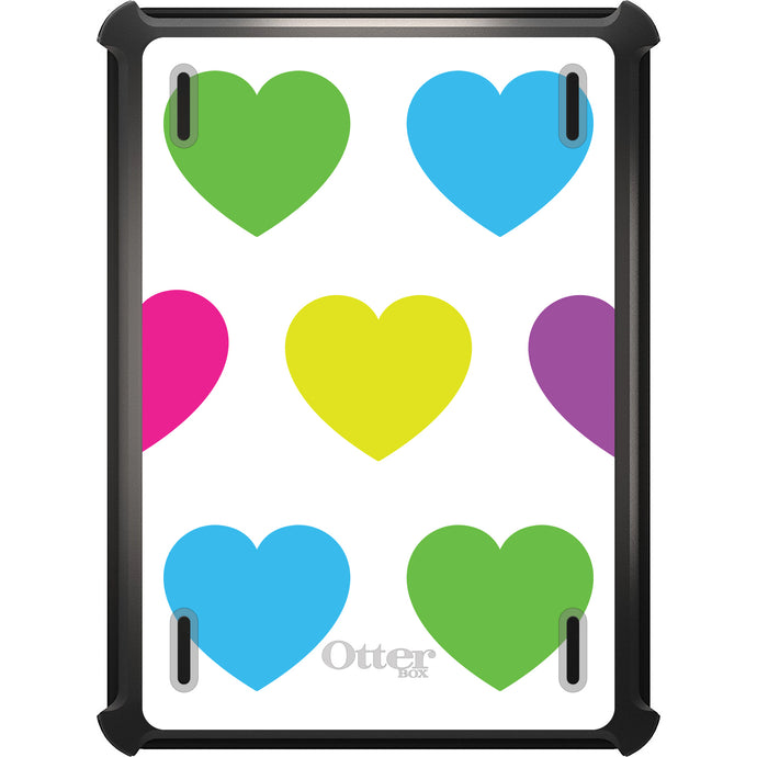 DistinctInk™ OtterBox Defender Series Case for Apple iPad / iPad Pro / iPad Air / iPad Mini - White Multi Color Hearts