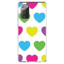 DistinctInk® Clear Shockproof Hybrid Case for Apple iPhone / Samsung Galaxy / Google Pixel - White Multi Color Hearts