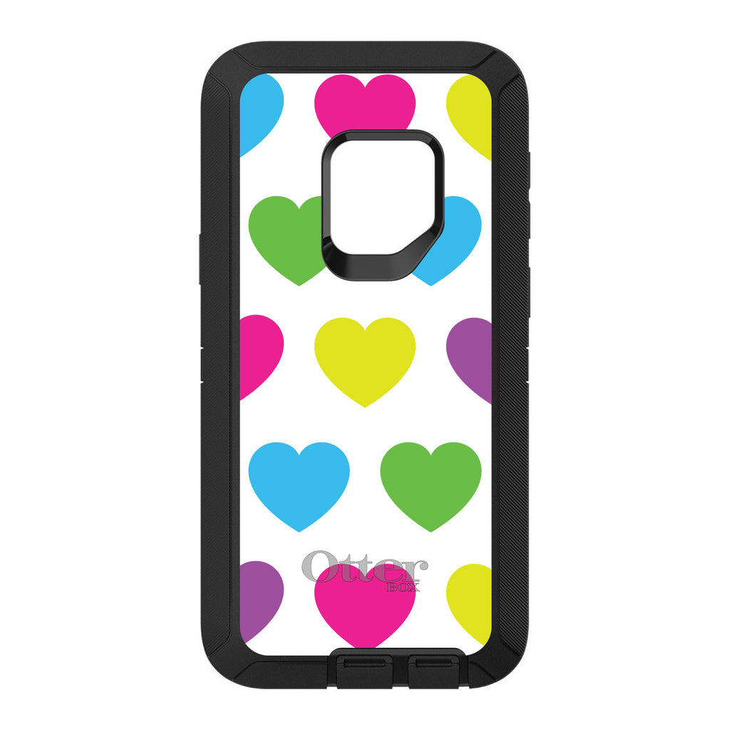 White Multi Color Hearts OtterBox Defender Case for iPhone & Galaxy, view 11