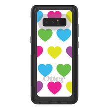 DistinctInk™ OtterBox Commuter Series Case for Apple iPhone or Samsung Galaxy - White Multi Color Hearts